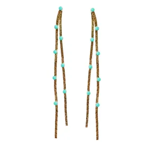 Turquoise Dotted Duster Earrings