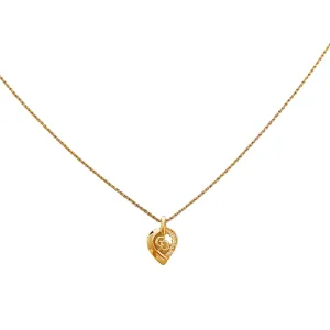 Vintage Dior Logo Rhinestone Plate 43cm Gold Necklace