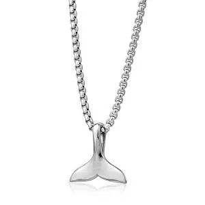 Whale Tail Pendant Stainless Steel 22" | Italgem Steel