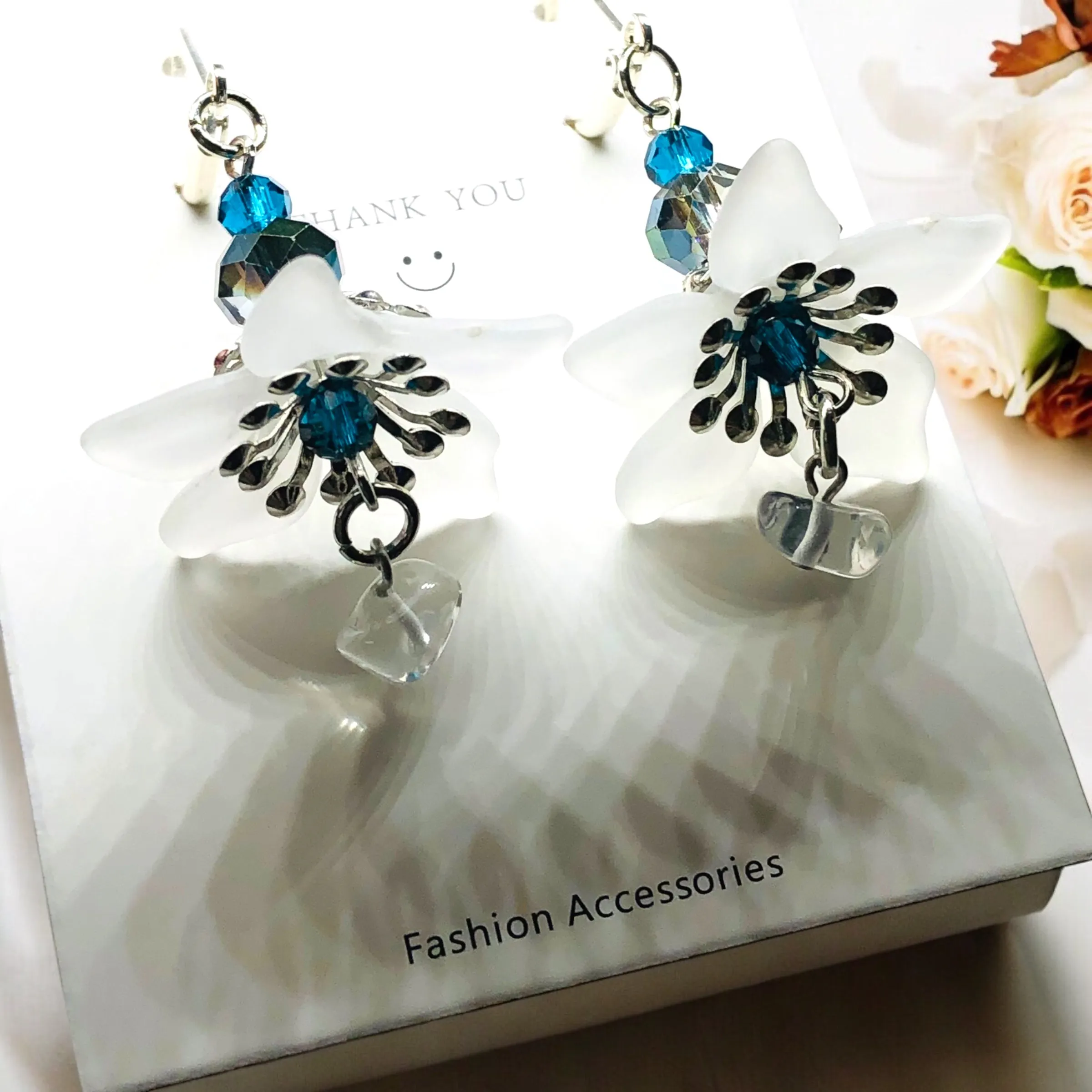 White  Bohemian Bloom Earrings