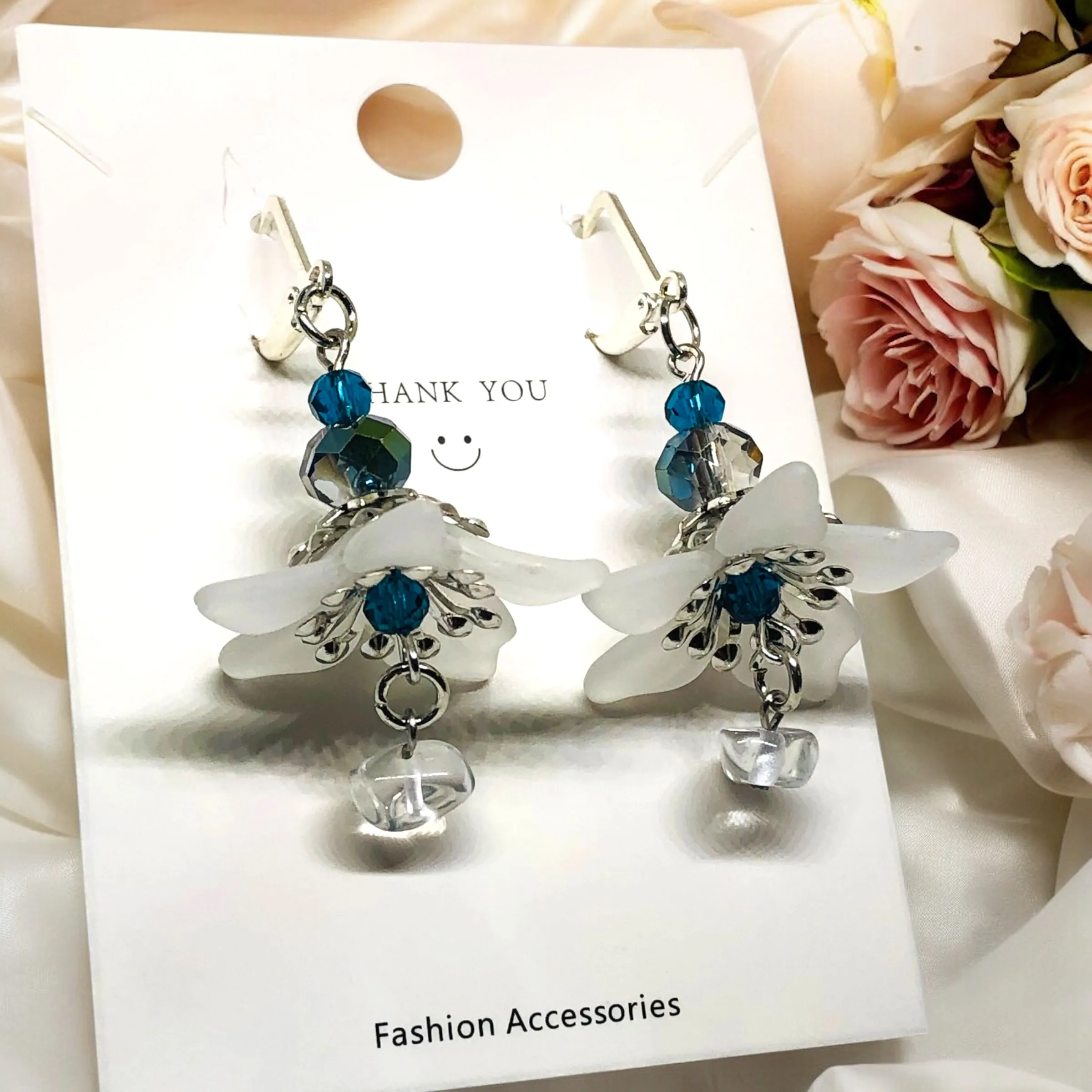 White  Bohemian Bloom Earrings