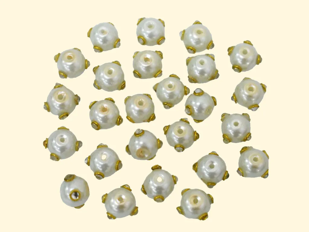 White Kundan Work Beads