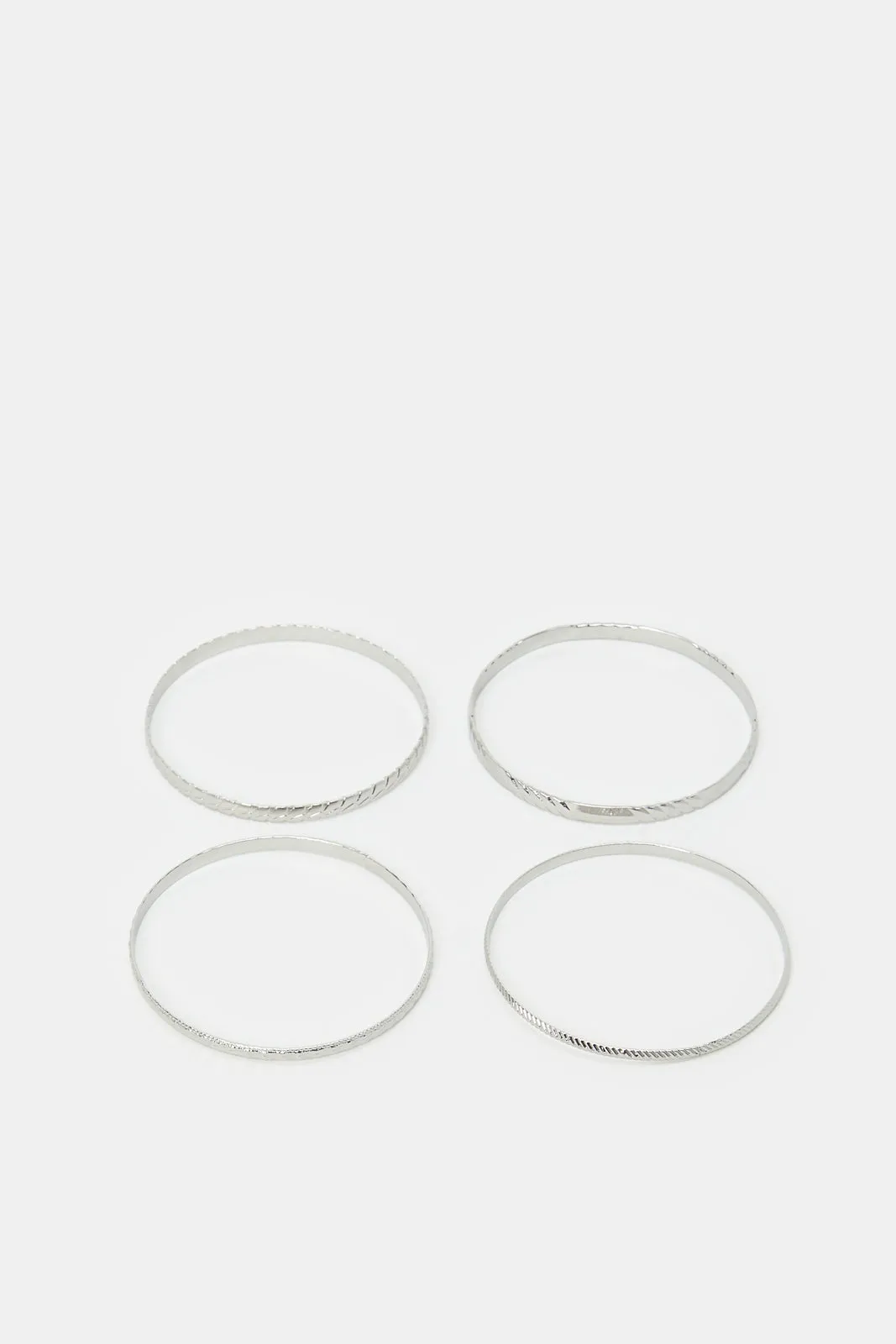 Women Silver Bracelet Set (Pack of 4)