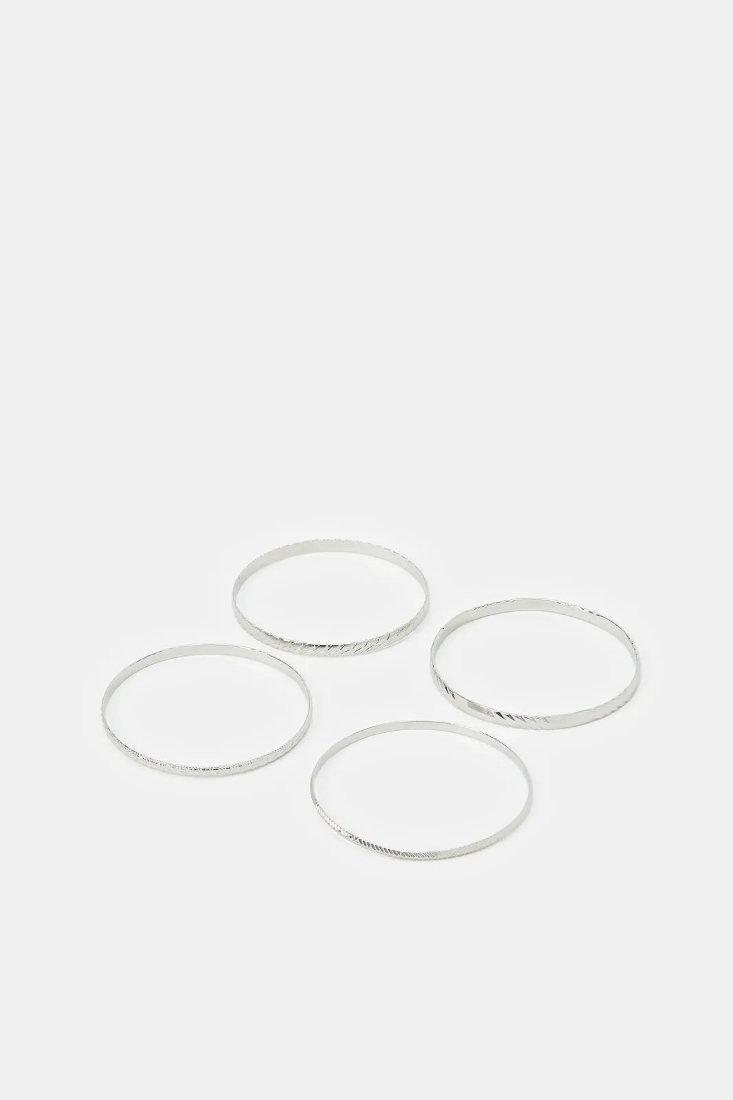 Women Silver Bracelet Set (Pack of 4)