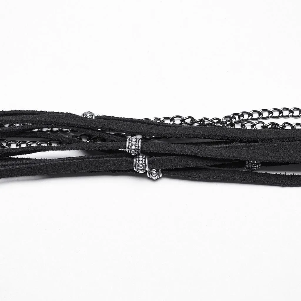 Women's Punk Cutout Studded Woven Hat Black