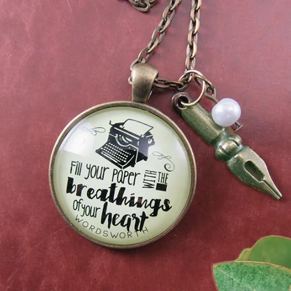 Writing Necklace Fill Your Paper Words Worth