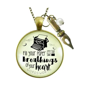 Writing Necklace Fill Your Paper Words Worth