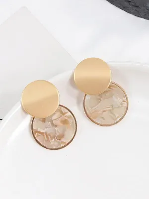 xakxx Elegant Marble Round Earrings