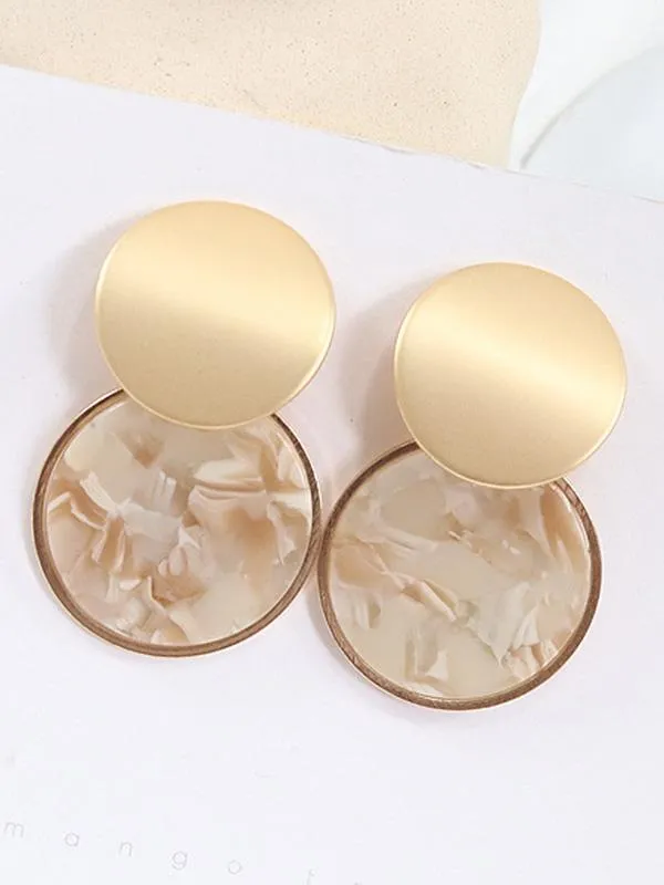 xakxx Elegant Marble Round Earrings