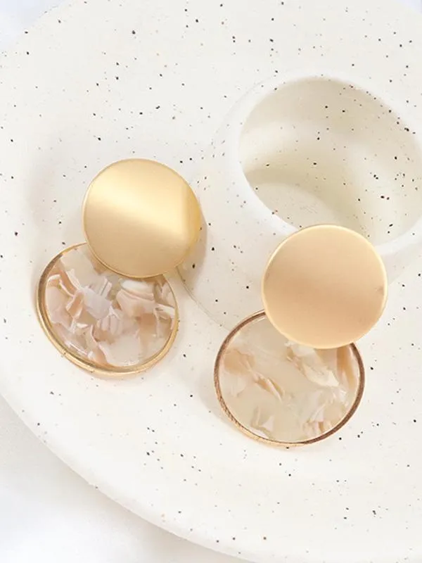 xakxx Elegant Marble Round Earrings