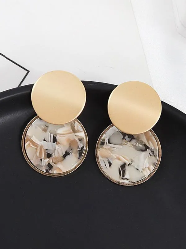 xakxx Elegant Marble Round Earrings