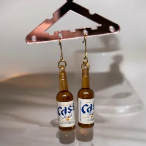 Y2K - miniature bottle dangle minimalist beer earrings | Kawaii drop earrings | birthday party earrings