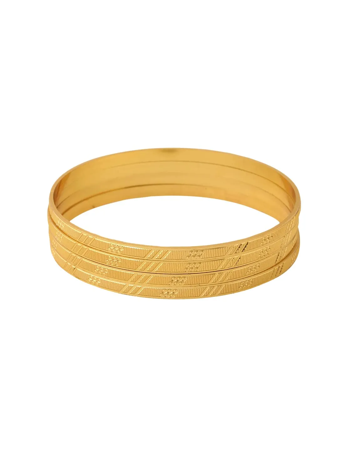 Yellow Chimes Bangles for Women Gold Toned Red Stone Studded Set of 2 Pcs Meenakari Touch Bangles for Women and Girls