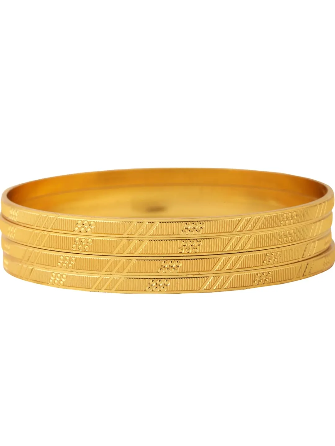 Yellow Chimes Bangles for Women Gold Toned Red Stone Studded Set of 2 Pcs Meenakari Touch Bangles for Women and Girls