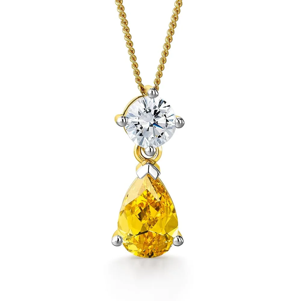 Yellow Teardrop Pendant