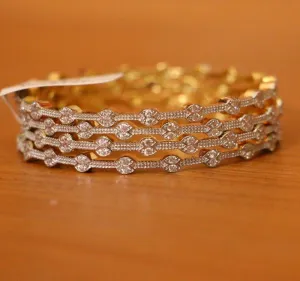 Zircon Studded Gold Plated Bangles