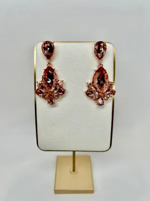 Zoé - Rose Gold Crystal Drop Earrings